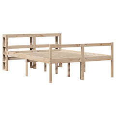 Bed Frame 2 pcs Solid Pine Wood Length 200 cm Natural 120 cm