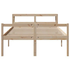 Bed Frame 2 pcs Solid Pine Wood Length 200 cm Natural 120 cm