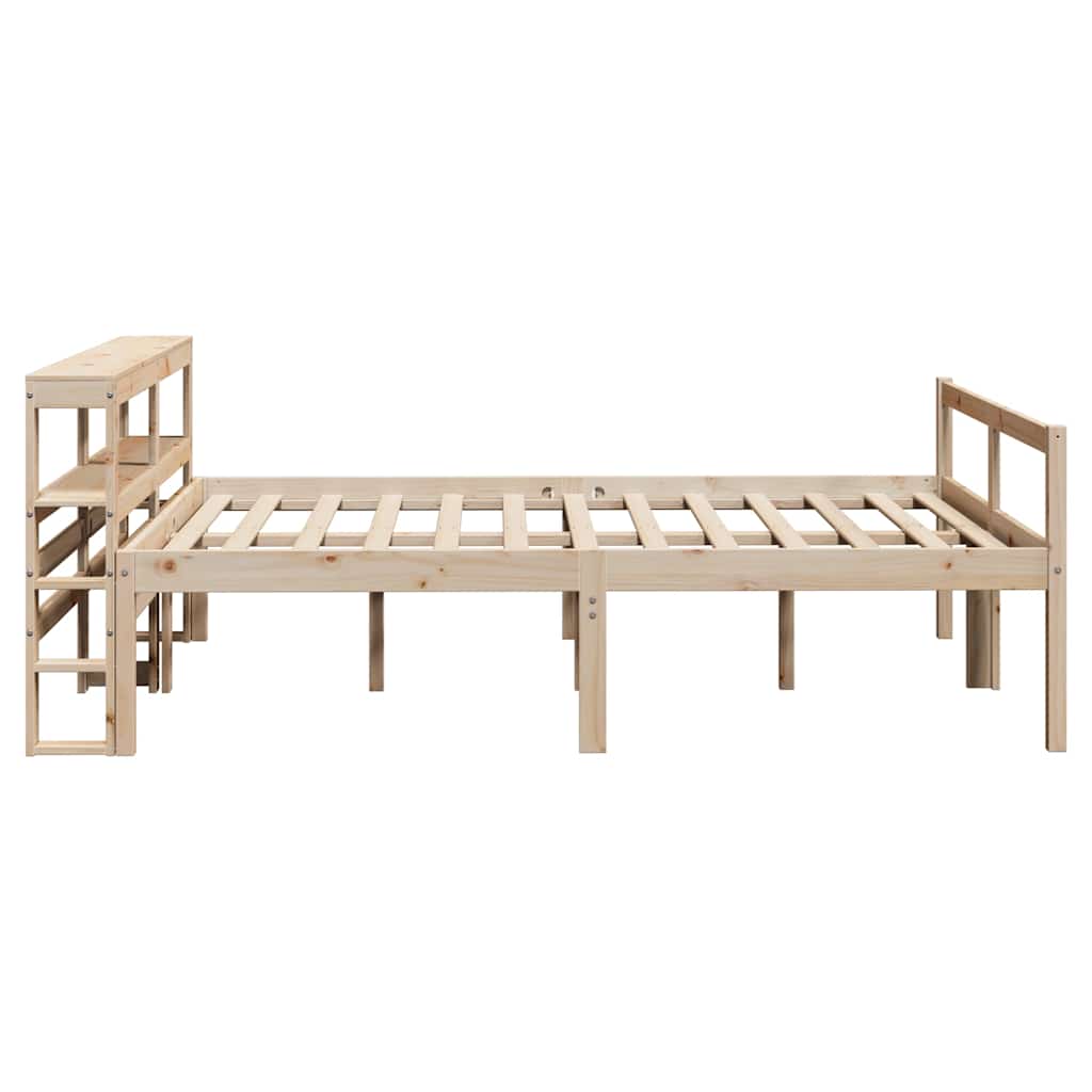 Bed Frame 2 pcs Solid Pine Wood Length 200 cm Natural 120 cm