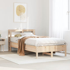Bed Frame without Mattress Solid Wood Pine Length 190 cm Natural 75 cm