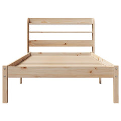 Bed Frame without Mattress Solid Wood Pine Length 190 cm Natural 75 cm