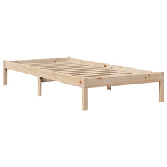 Bed Frame without Mattress Solid Wood Pine Length 190 cm Natural 75 cm