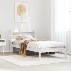 Bed Frame without Mattress Solid Wood Pine Length 200 cm White 100 cm