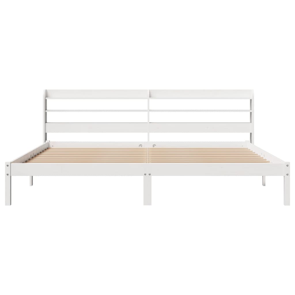 Bed Frame without Mattress Solid Wood Pine Length 200 cm White 200 cm