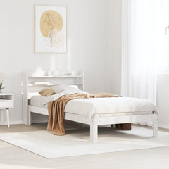 Bed Frame with Headboard without Mattress White 75 cm 190 cm