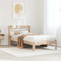 Bed Frame with Headboard without Mattress Natural 90 cm 200 cm