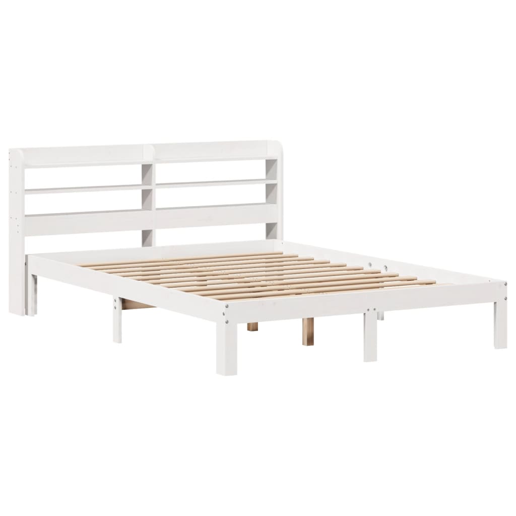 Bed Frame with Headboard without Mattress White 160 cm 200 cm