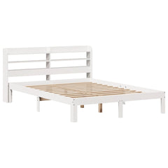 Bed Frame with Headboard without Mattress White 160 cm 200 cm