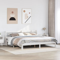 Bed Frame with Headboard without Mattress White 180 cm 200 cm