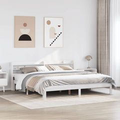 Bed Frame with Headboard without Mattress White 200 cm 200 cm