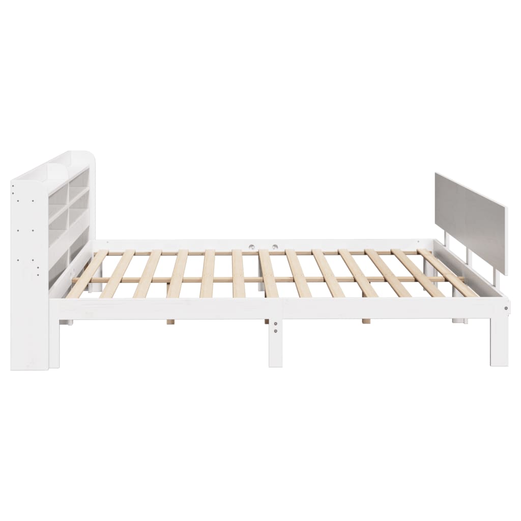 Bed Frame 2 pcs Solid Pine Wood White 200 cm 200 cm