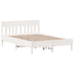 Bed Frame without Mattress Solid Wood Pine Length 200 cm White 160 cm