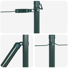 vidaXL Embedded Fence Post 26 pcs Green Powder-Coated Steel 6