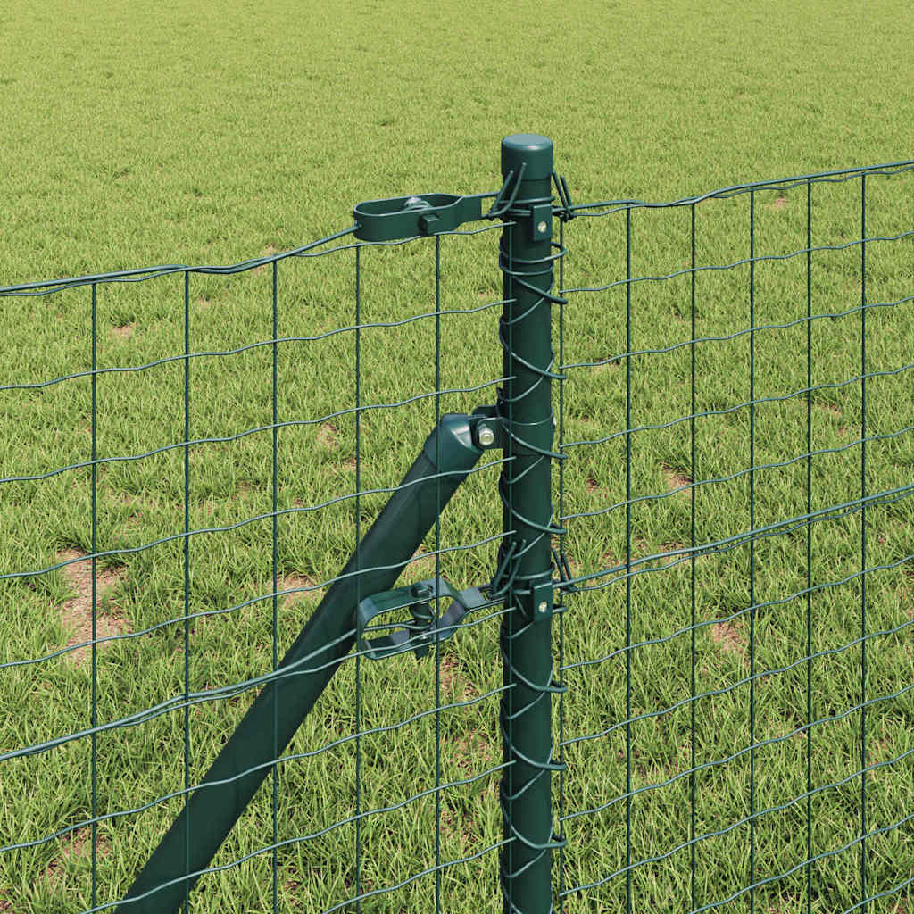 vidaXL Embedded Fence Post 26 pcs Green Powder-Coated Steel 3