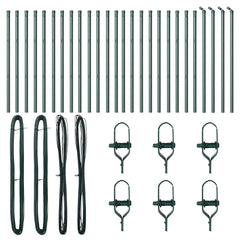 vidaXL Embedded Fence Post 26 pcs Green Powder-Coated Steel 4