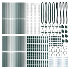 Embedded Fence Post Powder-Coated Steel Green 52 pcs 190 cm