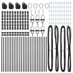 vidaXL Embedded Fence Post 26 pcs Grey Powder-Coated Steel 5