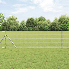 vidaXL Embedded Fence Post 26 pcs Silver Powder-Coated Steel 1
