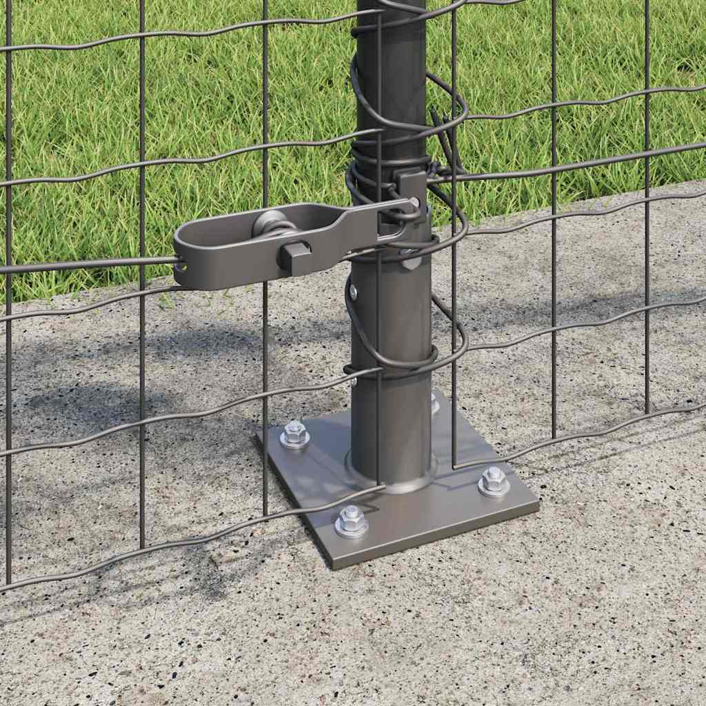 Fence Post with Concrete Base 52 pcs Grey 52x Concrete Post 90 cm