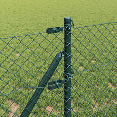 vidaXL Chainlink Fence Ground Fix 10 x 0.4 m PVC-Coated Steel Green 4