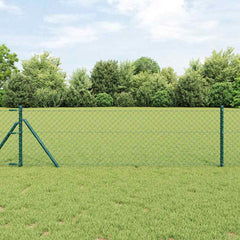 vidaXL Chainlink Fence Ground Fix 10 x 0.4 m PVC-Coated Steel Green 1