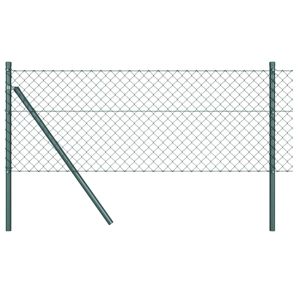 vidaXL Chainlink Fence Ground Fix 10 x 0.4 m PVC-Coated Steel Green 2