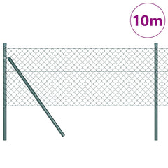 vidaXL Chainlink Fence Ground Fix 10 x 0.4 m PVC-Coated Steel Green 3