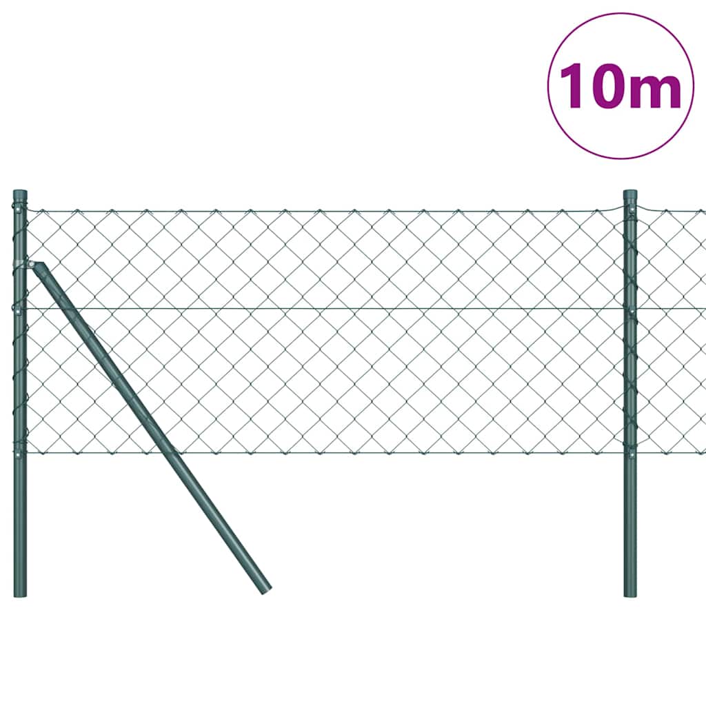 vidaXL Chainlink Fence Ground Fix 10 x 0.4 m PVC-Coated Steel Green 3