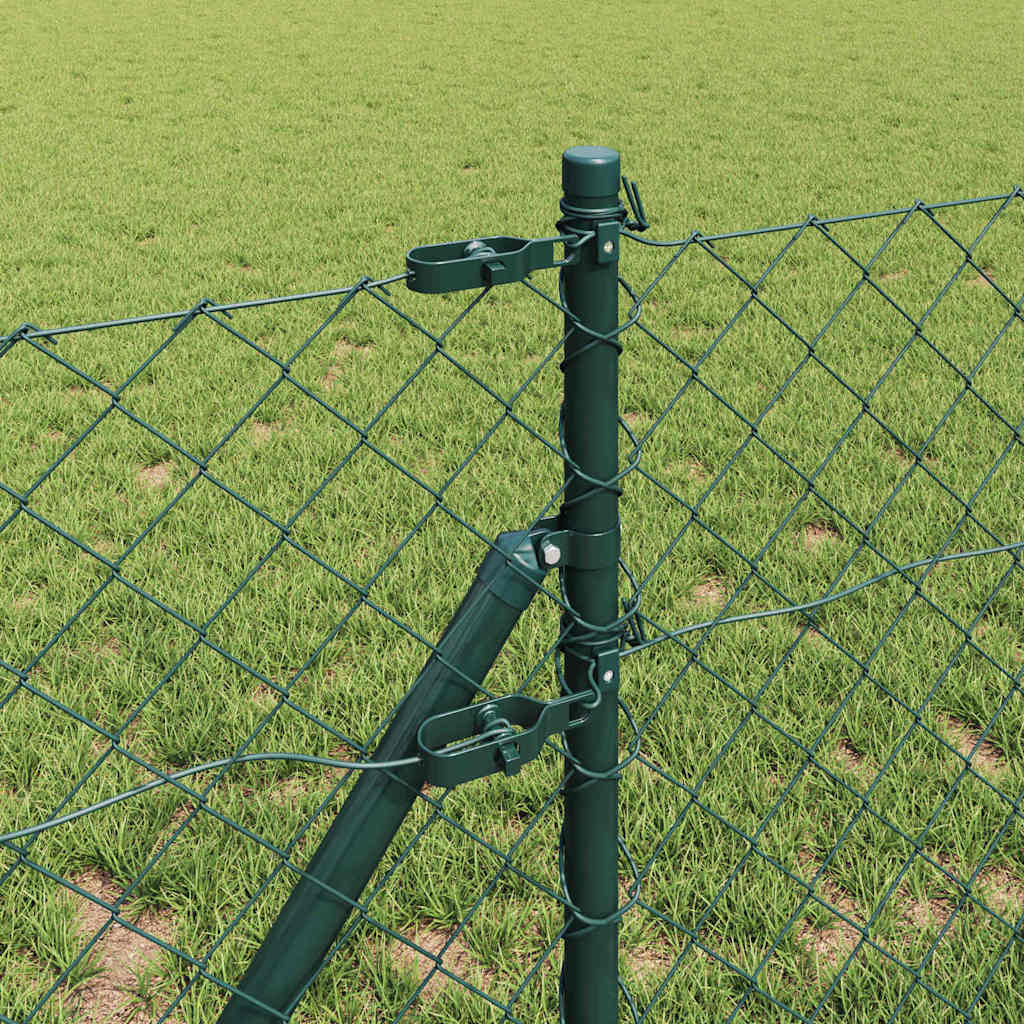 vidaXL Chainlink Fence Ground Fix 25 x 0.4 m PVC-Coated Steel Green 4