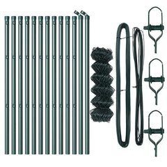 vidaXL Chainlink Fence Ground Fix 25 x 0.4 m PVC-Coated Steel Green 5
