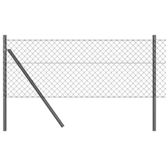 vidaXL Chainlink Fence Ground Fix 10 x 0.4 m PVC-Coated Steel Grey 2
