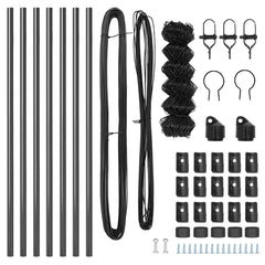 vidaXL Chainlink Fence Ground Fix 10 x 0.4 m PVC-Coated Steel Grey 6