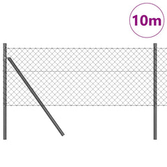vidaXL Chainlink Fence Ground Fix 10 x 0.4 m PVC-Coated Steel Grey 3