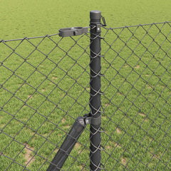 vidaXL Chainlink Fence Ground Fix 10 x 1 m PVC-Coated Steel Grey Mesh 4