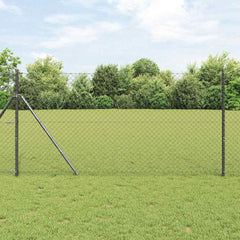vidaXL Chainlink Fence Ground Fix 10 x 1 m PVC-Coated Steel Grey Mesh 1