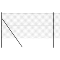 vidaXL Chainlink Fence Ground Fix 10 x 1 m PVC-Coated Steel Grey Mesh 2