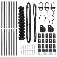 vidaXL Chainlink Fence Ground Fix 10 x 1 m PVC-Coated Steel Grey Mesh 6