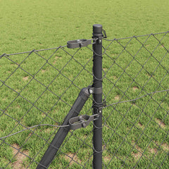 vidaXL Chainlink Fence Ground Fix 25 x 0.4 m PVC-Coated Steel Grey 4