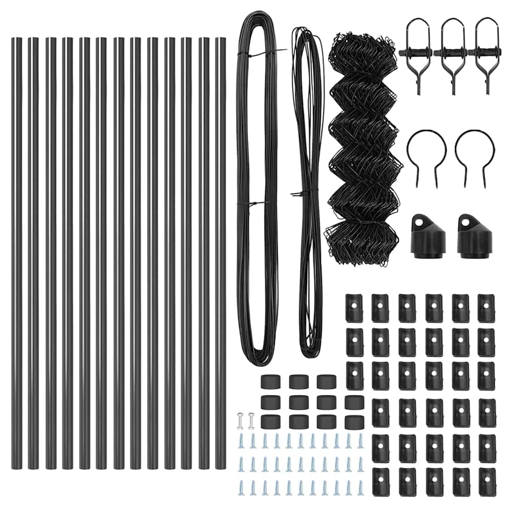 vidaXL Chainlink Fence Ground Fix 25 x 0.4 m PVC-Coated Steel Grey 5