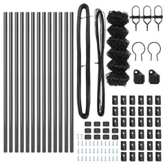 vidaXL Chainlink Fence Ground Fix 25 x 0.4 m PVC-Coated Steel Grey 5