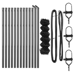 vidaXL Chainlink Fence Ground Fix 25 x 0.4 m PVC-Coated Steel Grey 6