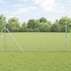 vidaXL Chainlink Fence Ground Fix 10 x 1 m Galvanised Steel Silver 1