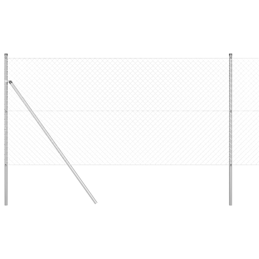 vidaXL Chainlink Fence Ground Fix 10 x 1 m Galvanised Steel Silver 2