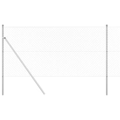 vidaXL Chainlink Fence Ground Fix 10 x 1 m Galvanised Steel Silver 2