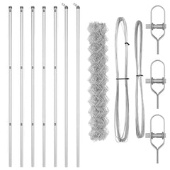 vidaXL Chainlink Fence Ground Fix 10 x 1 m Galvanised Steel Silver 5