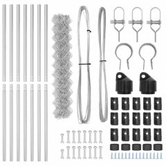 vidaXL Chainlink Fence Ground Fix 10 x 1 m Galvanised Steel Silver 6