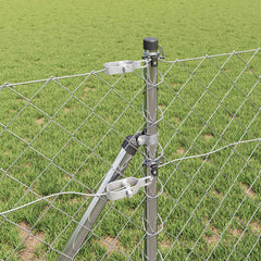 vidaXL Chainlink Fence Ground Fix 10 x 0.4 m Galvanised Steel Silver 4