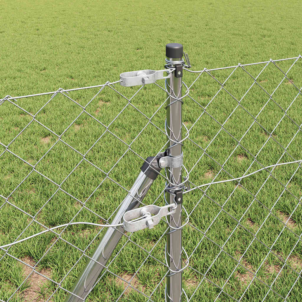 vidaXL Chainlink Fence Ground Fix 10 x 0.8 m Galvanised Steel Silver 4