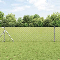 vidaXL Chainlink Fence Ground Fix 10 x 0.8 m Galvanised Steel Silver 1