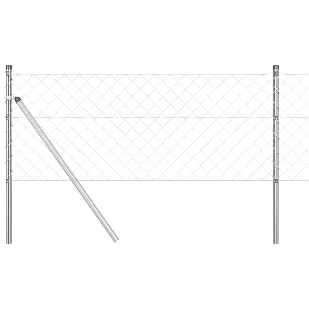 vidaXL Chainlink Fence Ground Fix 10 x 0.8 m Galvanised Steel Silver 2